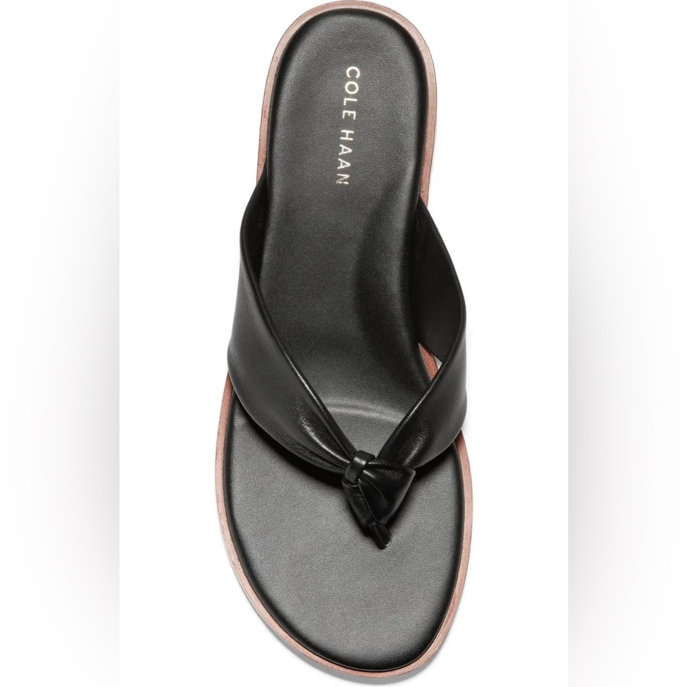 Cole Haan Women's Fiona Thong Sandal, Black Leather Size8.5 Excellent Condition - Picture 4 of 8